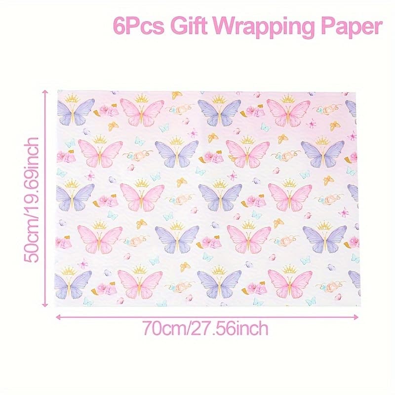 TEMU 6pcs, Pink Wrapper Paper, Happy Birthday Party Decor Gift Wraps, 1st Birthday Supplies Gender Reveal Decor, Wedding Anniversary Event Party Supplies, Gifts Packaging Paper