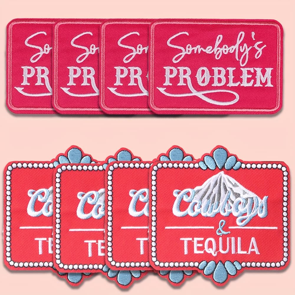 TEMU Patches From Each Set Of "'s Problem" And "", Hand-stitched And Ironed For Application, Ideal For Clothing, Bags, Hats, And Projects