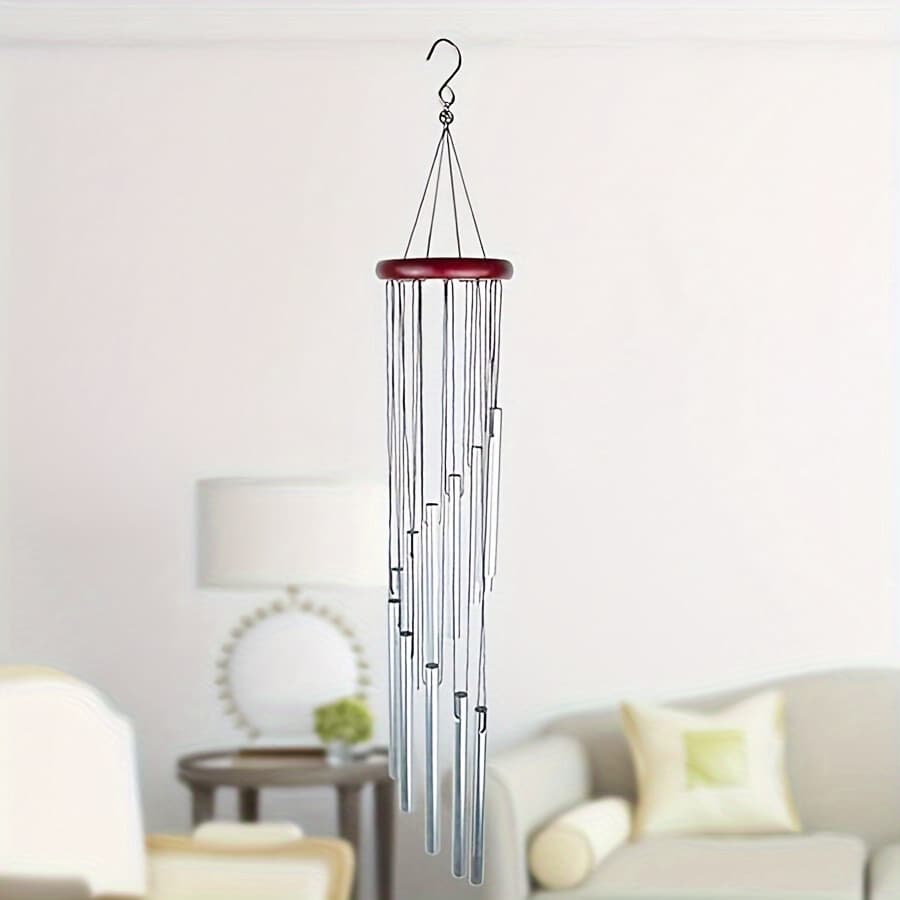 TEMU 12- Soothing Wind Chime With Bells & Carry Case - Copper Metal Suitable For Indoor/outdoor Use, Meditation & Relaxation Aid,, Zen /space Decor, Calming Sound Gift, Portable Wind- Chime
