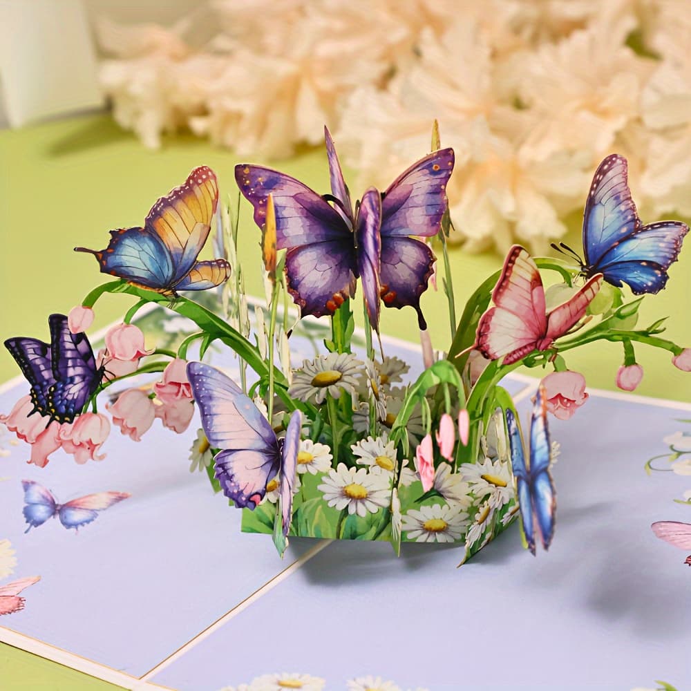 TEMU Handcrafted 3d Pop-up Greeting Card - Birthdays, Valentine's & With Envelope And Note Card