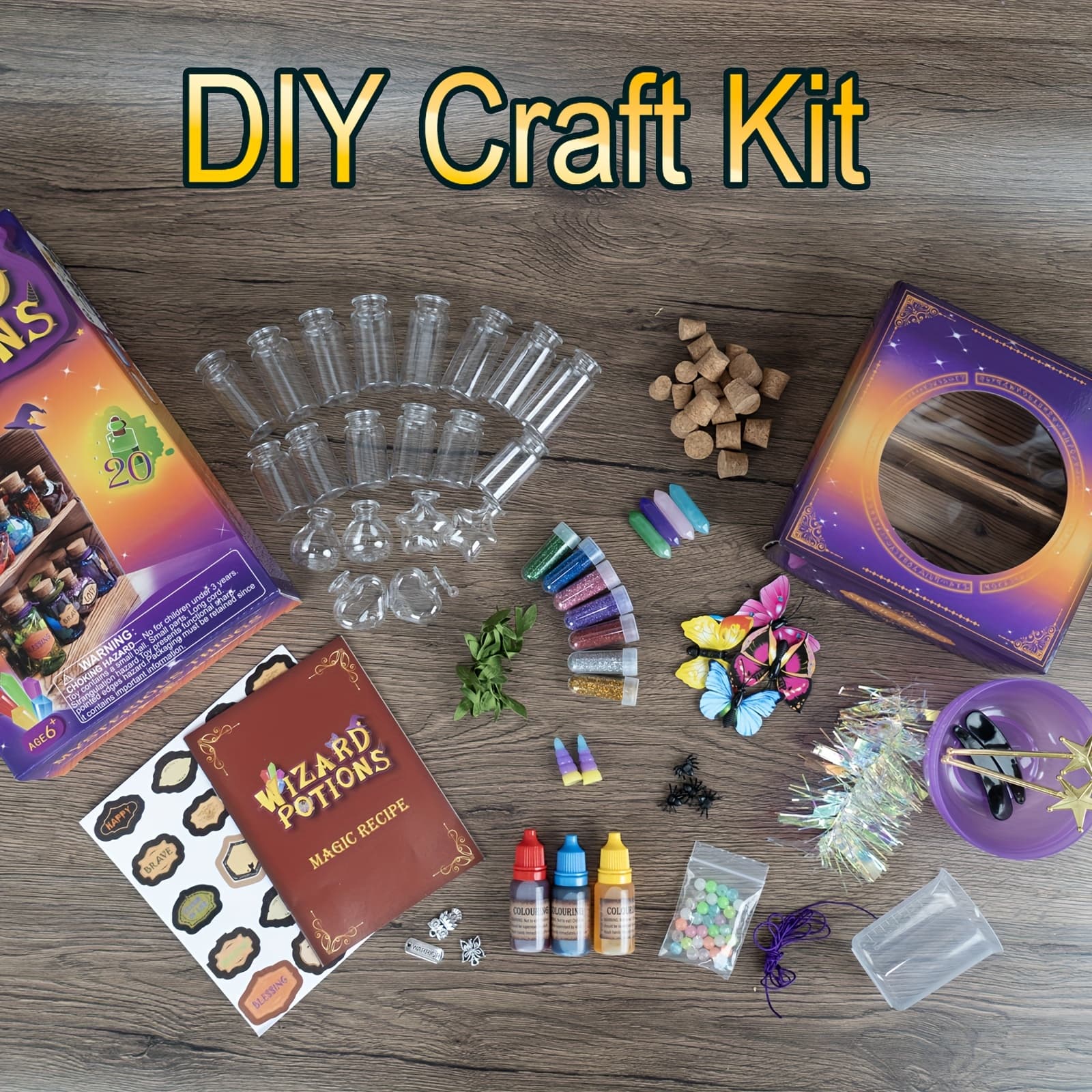 TEMU Diy Craft Kit, Wizard Potion Bottles Making Set, Fantasy Wizard Themed Arts And Crafts For Kids 6+, Halloween Christmas Birthday Gifts, Party Creative Activities