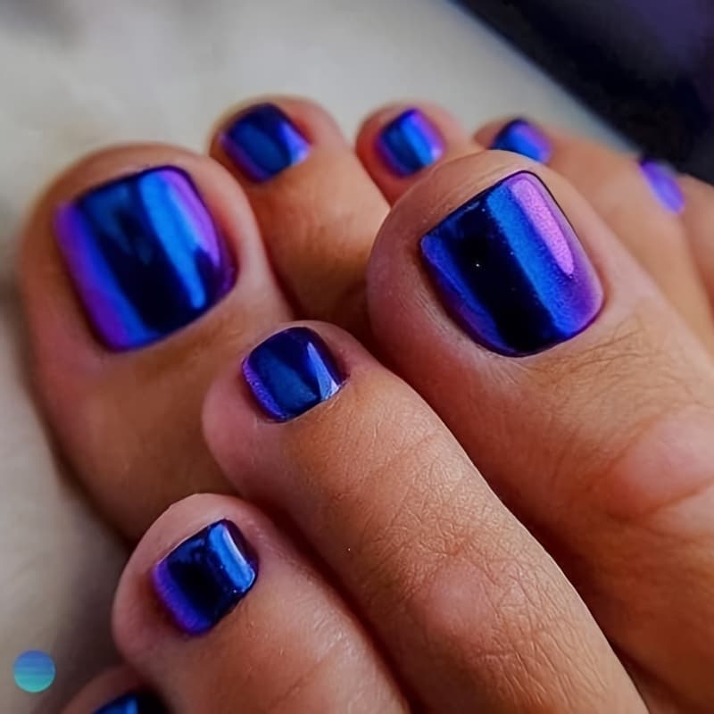 TEMU 24pcs Imported Uv Coated Toe Nails