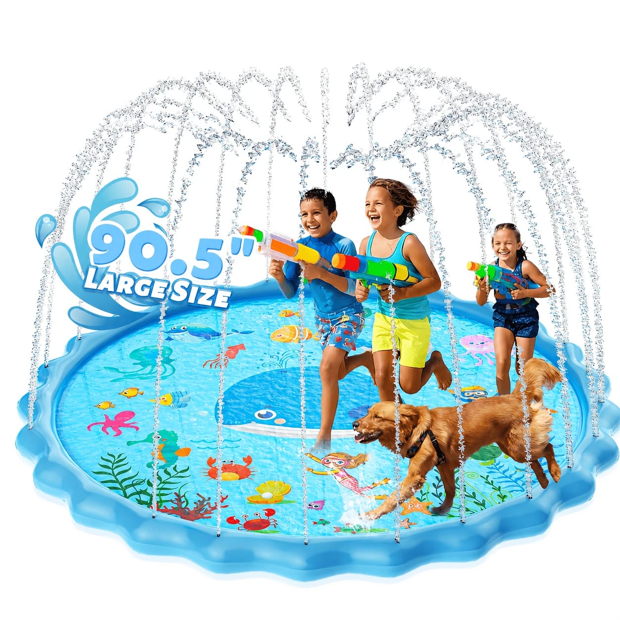 TEMU Splash Pad, Sprinkler & Splash Play Mat Toys For Kids Water Toys, Inflatable Wading Pool Extra Large Thicker Summer Outdoor For 3+ Years Old Children