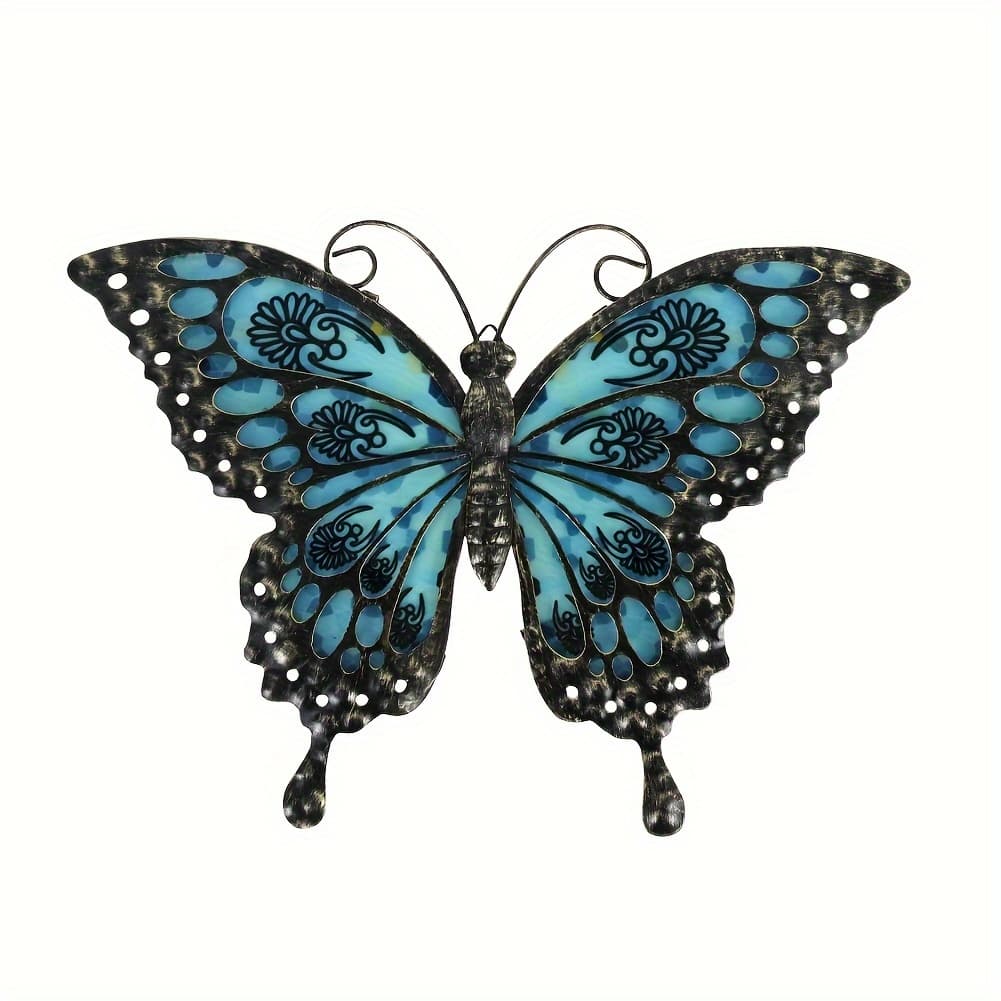 TEMU Liffy Metal Wall Art - Turquoise & Black , Outdoor Glass Mosaic Sculpture For Garden, Living Room, Bedroom, Porch - 12 Inch Indoor Home Decoration - Unique Housewarming Gift
