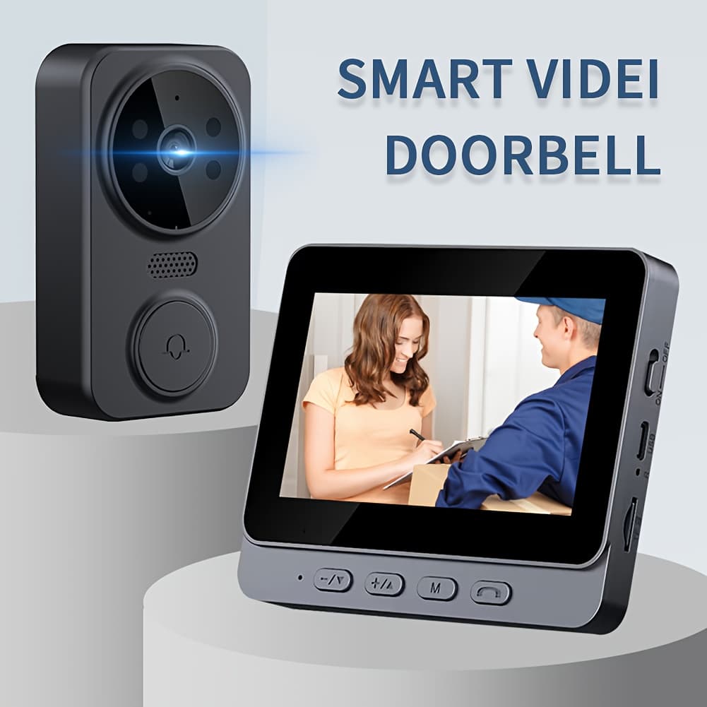 TEMU Doorbell Camera 1080p With Screen, Audio, 170° Vision, 4.3-inch Screen, I Video Doorbell No Subscription, No Application, No Wifi, Simple Operation
