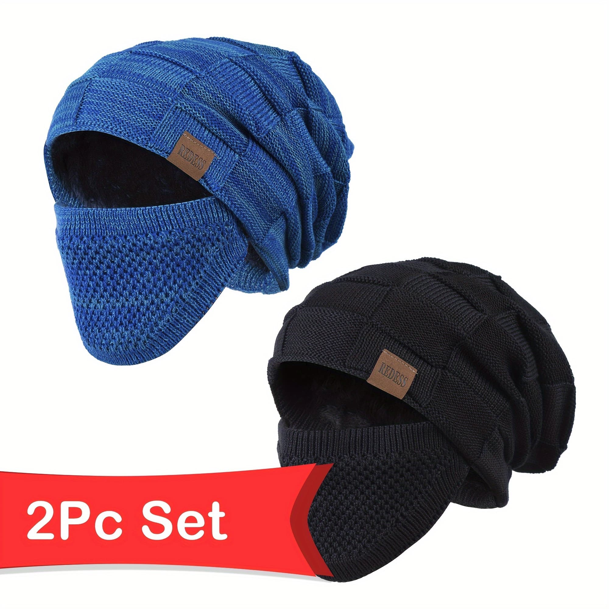 TEMU Winter Beanie - Winter Warm Beanie Hat Set - Knit, Slouchy, Thick, Face Cover - For - & Protected This Winter - Winter , ! Best Thanksgiving And Christmas Gift For Men, And Husband