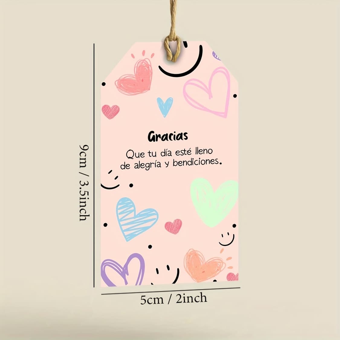 TEMU 48pcs Spanish Language Thank You Gift Tags - Pink Background With Colorful , Suitable For Packaging, Business Appreciation, Parties, Weddings, Corporate Events, Wedding Decorations, Tie-on Style,