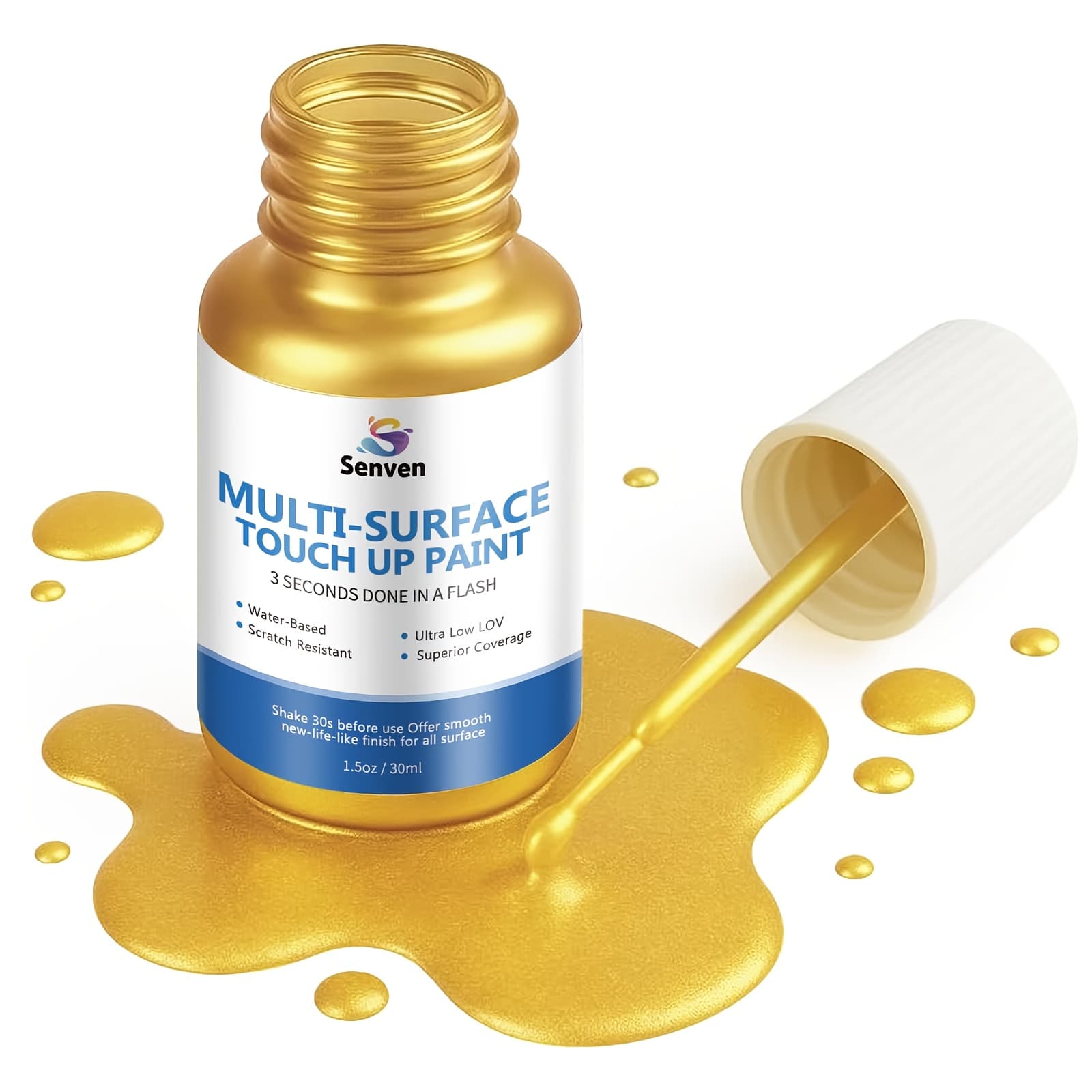 TEMU Liquid Paint High Gloss Multi Surface Rich For Metal, Wood, Plastic, Canvas, Appliance, Furniture Scratch Repair & Art Handcrafts 30ml/1.5oz Fast Drying Acrylic Metallic Finish