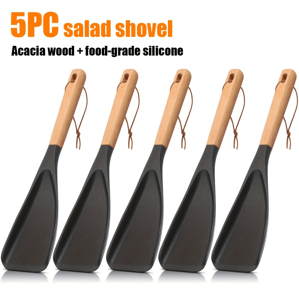 TEMU 5pcs Multi-functional Silicone Spatula Tool, Spatula Smart , 12-inch Long For Heat Resistance, All Cooking Needs Such As Stir-frying, Salad Mixing, Sauce And Soup Serving, Cooking