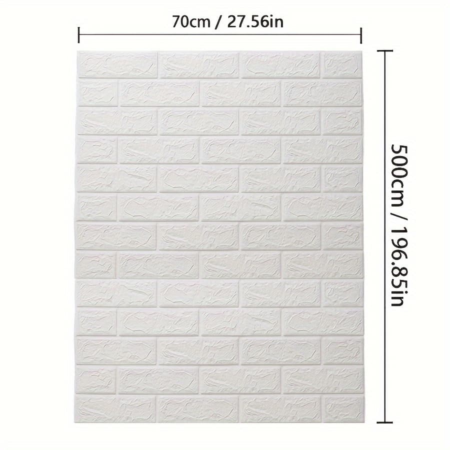 TEMU 1 Roll Of Self-adhesive 3d Three-dimensional Xpe Wallpaper (3mm Thick) - Wall Stickers Foam Brick Pattern Decorative Stickers, Suitable For Bedroom, Living Room, Kitchen Renovation