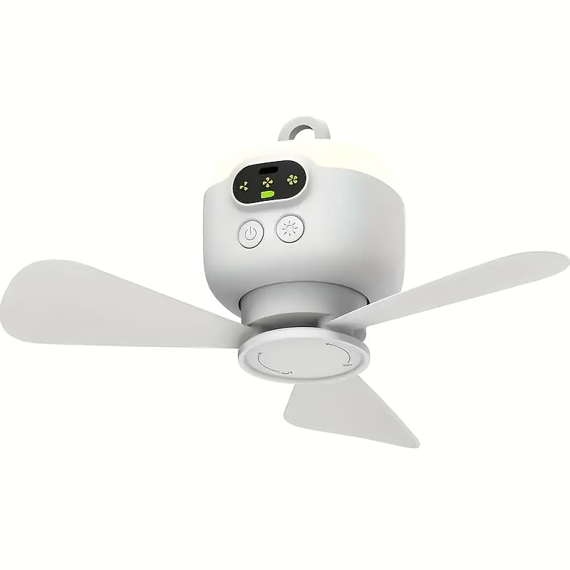 TEMU Portable Usb Charging Ceiling Fan With Led Light, Battery, Remote Control, And , For Indoor, Outdoor Use, Perfect For Summer Camping Cooling. Summer Camping Gear Remote Control Fan