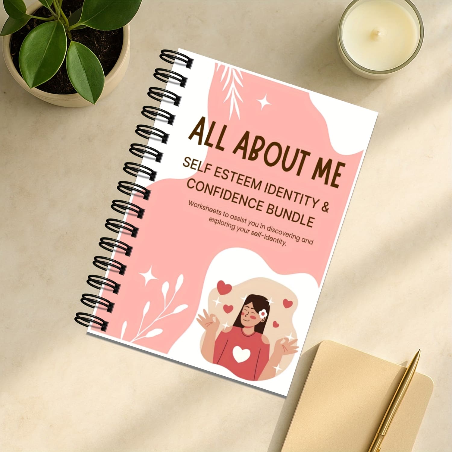 TEMU Me Self- & Workbook: Guided Journal With Worksheets For, & S - Self-, Exploration, & Development - Diary, Daily Affirmation Book