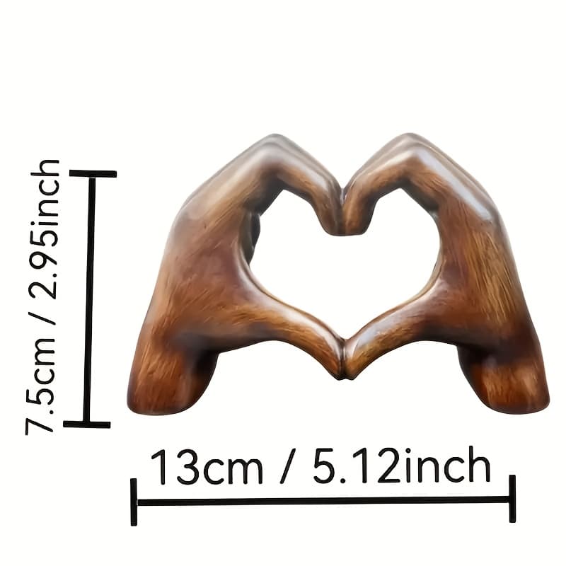 TEMU 1pc Of Resin Heart-shaped Hand Carved Artwork, Statue For Home Office Bookshelf Or Desktop Decoration, Gift, Easter Party Decoration, Holiday Decoration, Home Decoration Statue