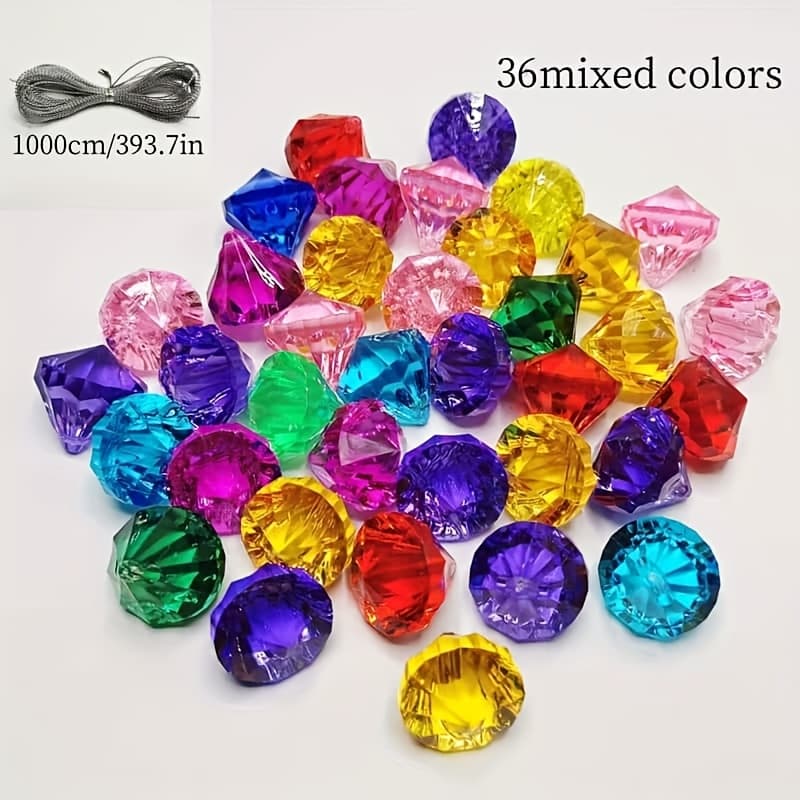 TEMU 36 Acrylic Crystal Ball Christmas Tree Ornaments, Crystal Decorations For Trees, Acrylic Diamond Hangings With Strings For Party Decor