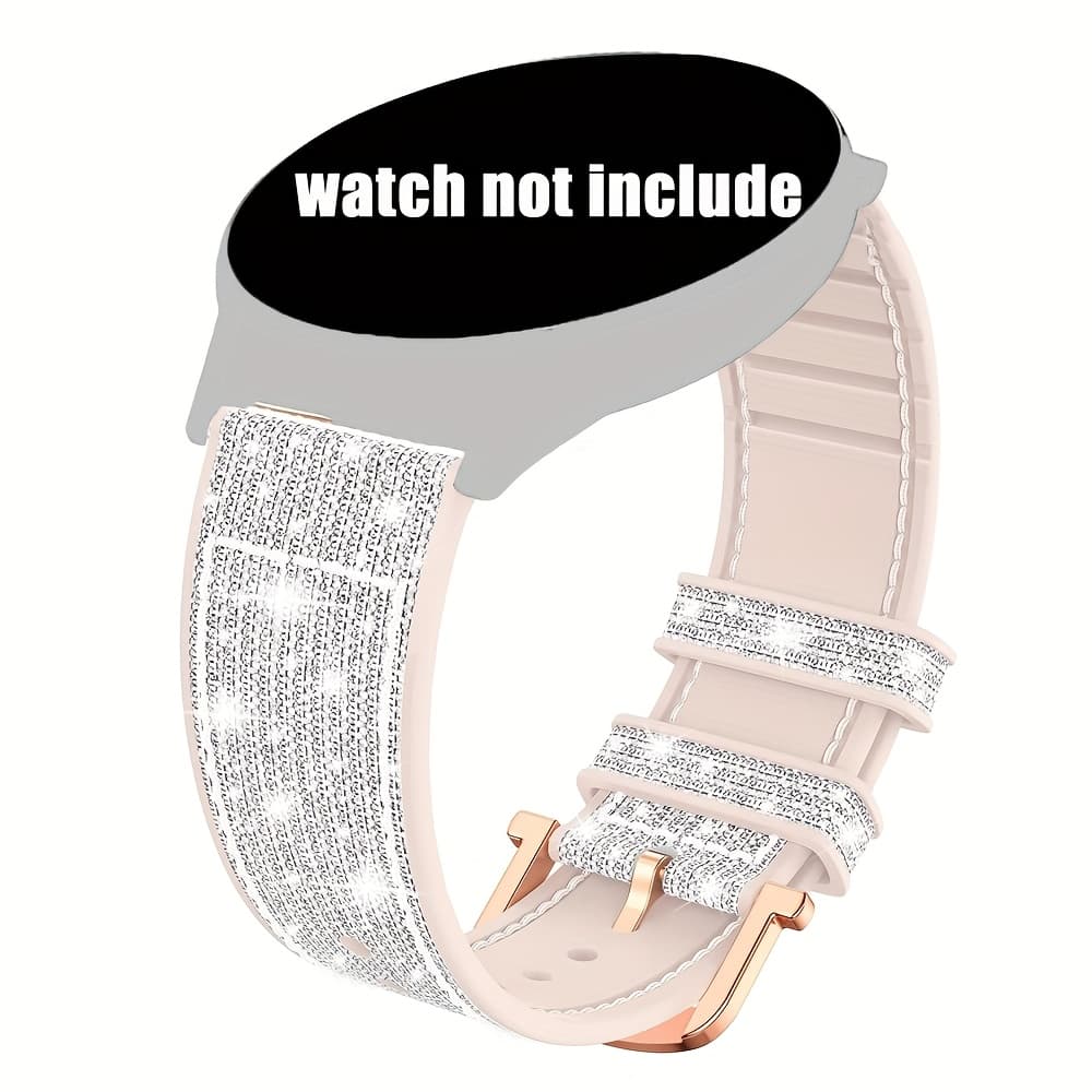 TEMU 20mm 22mm Sparkling Watch Band For Galaxy Watch 7/6/5/4/6classic/5pro 44mm 40mm 47mm 43mm 45mm Strap For Huawei Watch /4/3/2 46mm 42mm