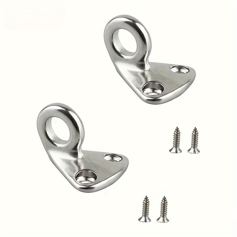 TEMU 2pcs 316 Fender Hook Hardware Outdoor Wall Pad Eye Stainless Marine Hanger Eye Plate Hook