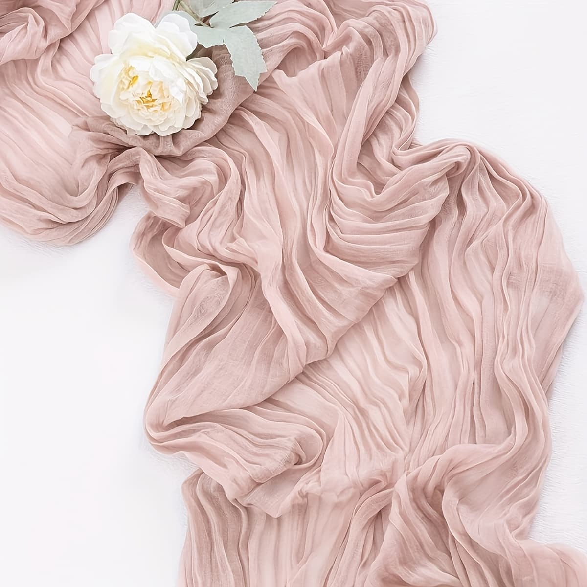 TEMU 1pc Tablecloth - Bohemian Chic Gauze, Perfect For Bridal Showers And Teal Weddings, Romantic Dinner Decoration