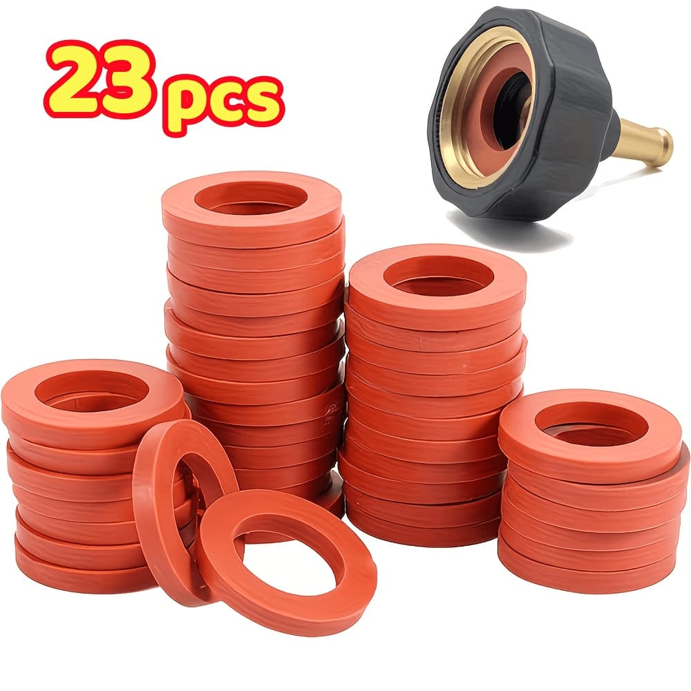 TEMU 23pcs Set 3/4 Inch Heavy-duty Silicone Gaskets | Faucet Sealing Washers, O-rings, Leak-proof Connectors For Garden Hoses