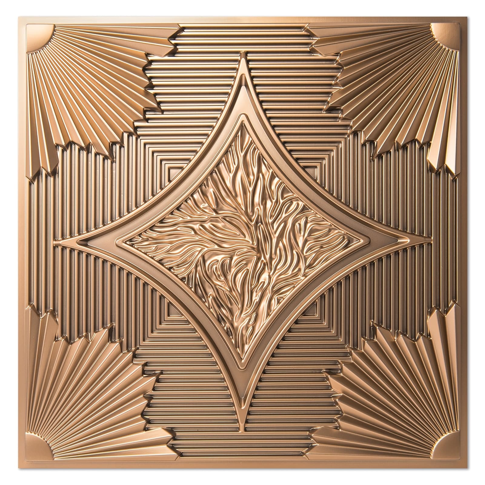 TEMU Art3dwallpanels Ceiling Pvc Trim, Box Of 12 (24"x24" Each), 3d Patterns,, Bronze