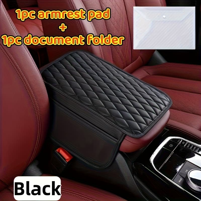 TEMU Car Armrest Box Mat, Pu Leather Storage Pad, Multiple Colors, High Quality