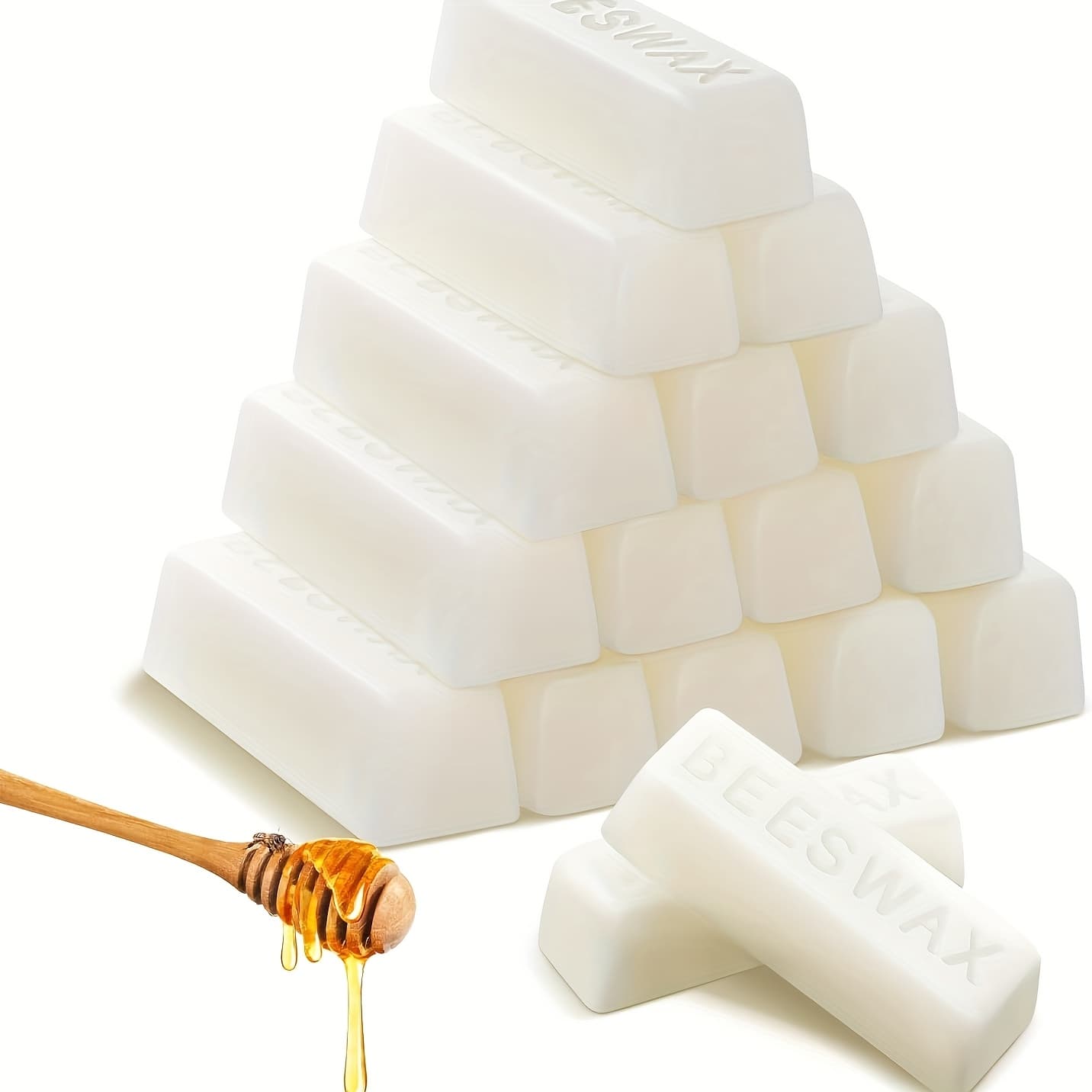 TEMU 15-pack Yellow & White Beeswax Blocks- Diy Candle Making, Beekeeping, Handcrafted Wax Melts- Premium Candle Wax For Molds, , Pillar Candles- Craft Supplies For Candle Lovers