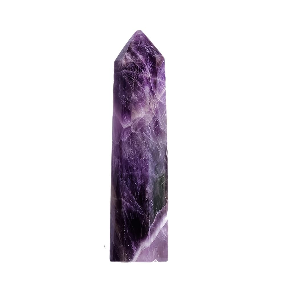TEMU 1pc Large Natural Amethyst - 7. 08-7. 87 Inch Stone Gemstone Obelisk Pillar, Vibrant Purple Geometric Patterns, Decor & Spiritual Gift For Relaxation, And Holiday Decor, Spiritual Gift Item |
