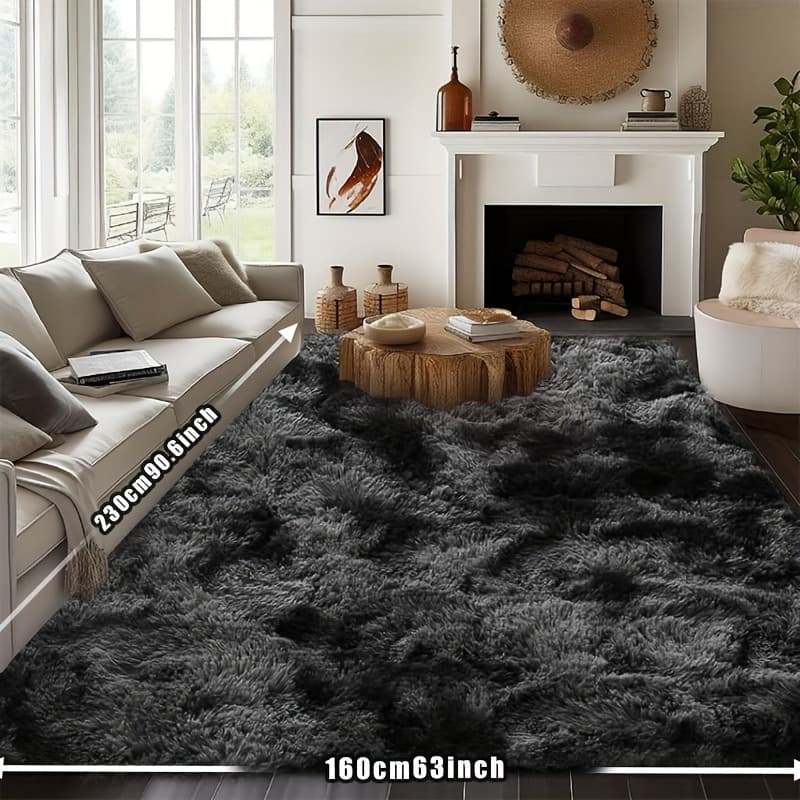 TEMU 1 Tie Dye Plush Soft Indoor Area Rug, Modern Plush Carpet, Non-slip,, Suitable For Living Room And Bedroom Areas, Home Decor, Fluffy Carpet