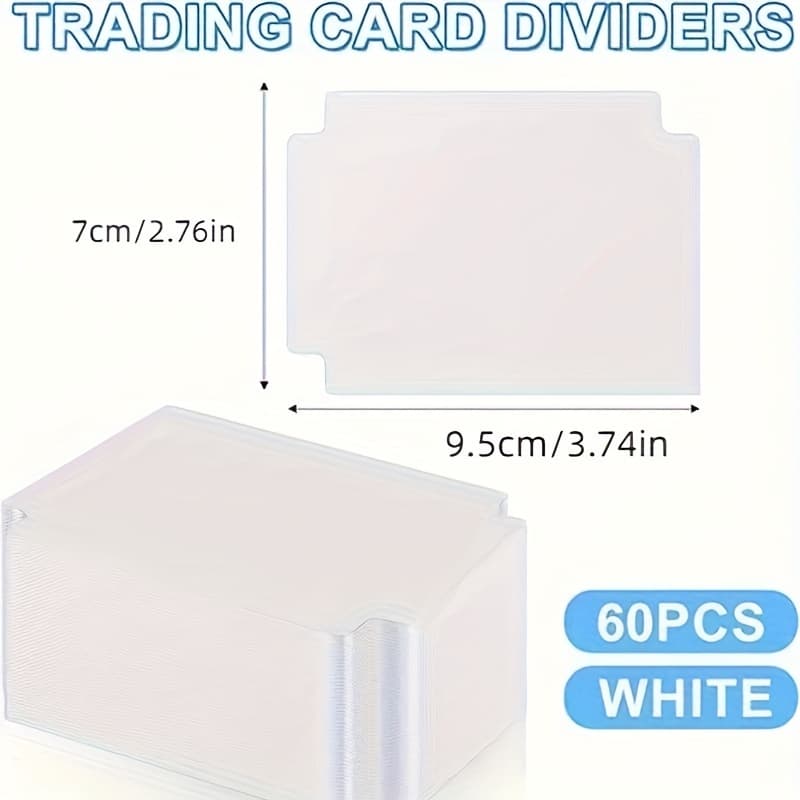 TEMU 60pcs Trading Card Dividers Card Separators With Tabs Blank Card Card Divider Cards, Plastic Card Separator For Storage Box Folder Record Baseball Games Sports Card