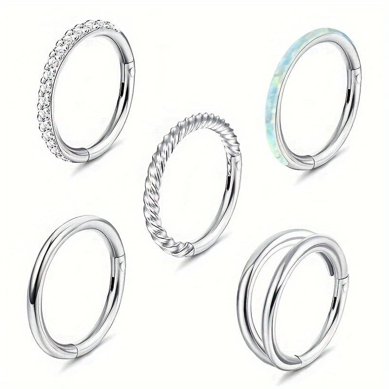 TEMU Surgery Steel Nose Hoop Nose Ring Lip Spiral Cartilage Hoop Earring Nose Perforation Jewelry For Men And Women