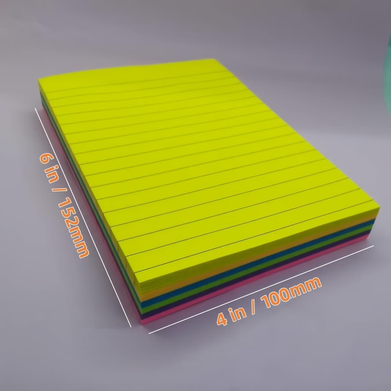 TEMU 4 * 6in Fluorescent 6-color Sticky Notes, A Total Of 180 Sheets In 6 Colors, Student Office And Home Sticky Notes, Memo Stickers, Large Line Sticky Notes