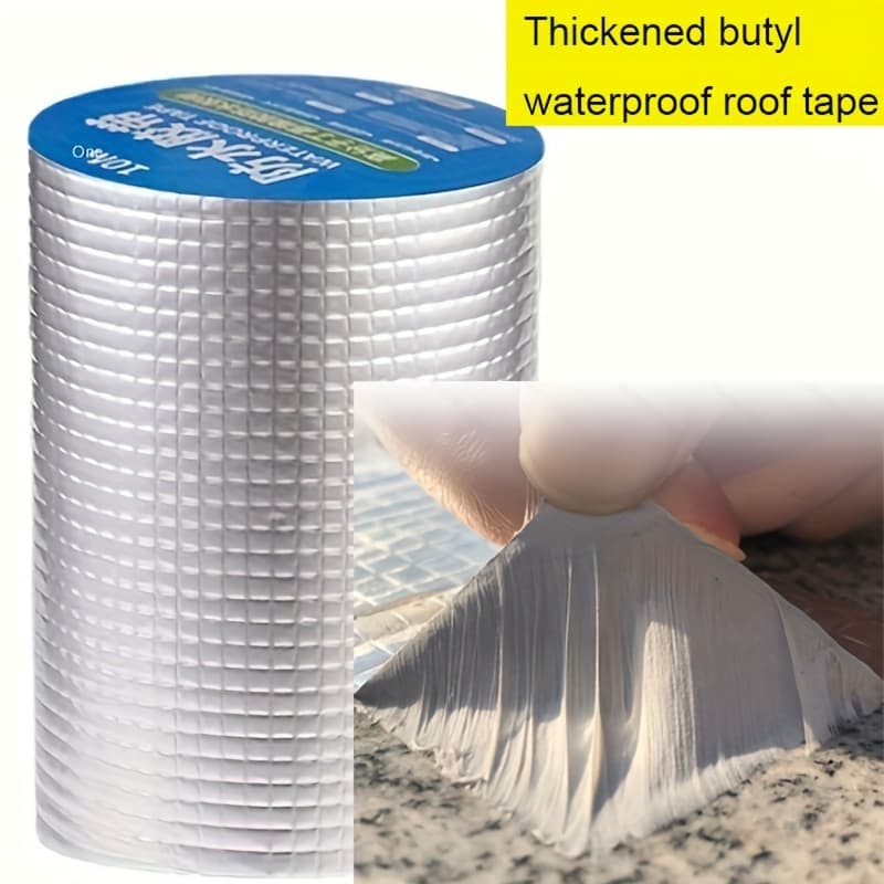 TEMU 1pc Heavy-duty Butyl Tape, Butyl Foil Tape Sealing Tape, Suitable For Rv Repairs, Windows, Marine And Pipe Sealing, Glass And Roof Patching, Silvery