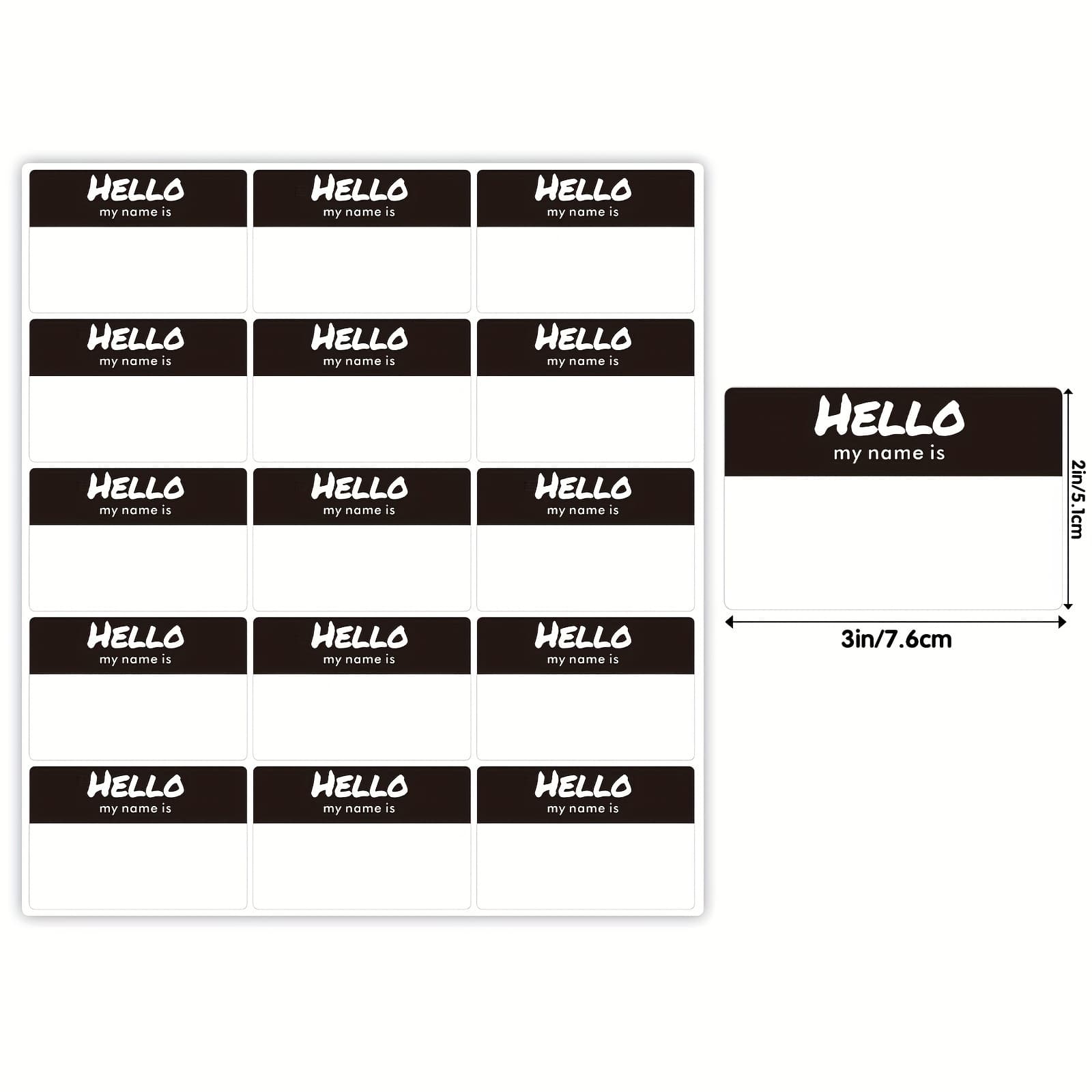 TEMU 10 Sheets, 150 Stickers, Each Sticker Size 1.96*3in, 15 Stickers Per Sheet, Name Label Stickers, Name Stickers, Stickers, Self-adhesive Labels