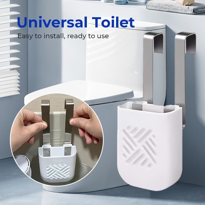 TEMU Adjustable Toilet Tank Cleaning Bracket, With Rustproof Hooks For Bowl Cleaner & Bleach Tablet Organizer For Preventing Residue From Polluting Water Tanks Toilet Water Accessory