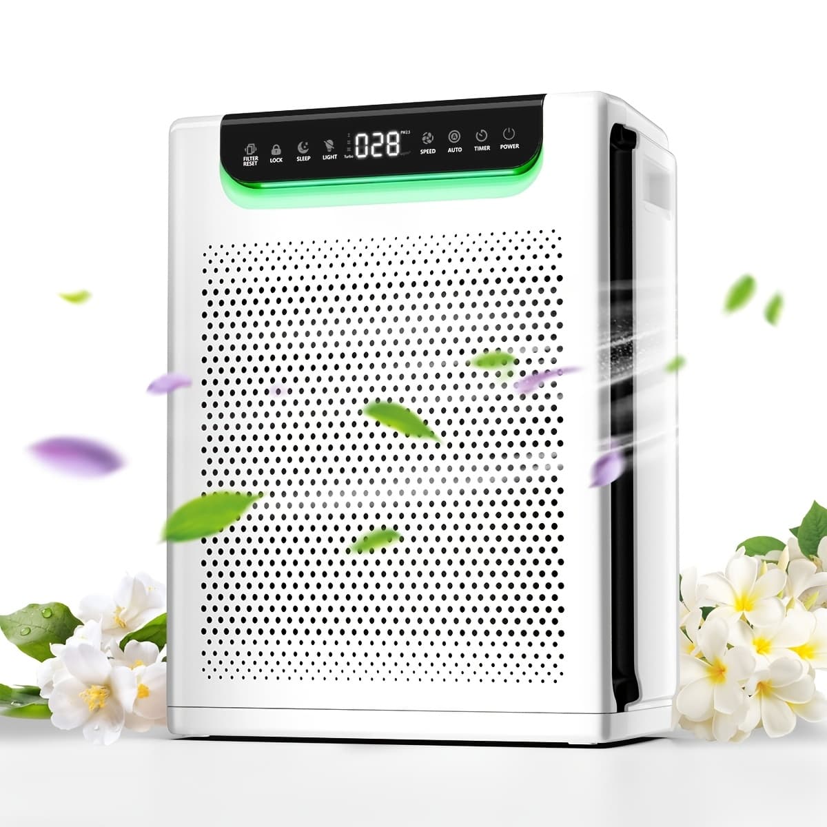 TEMU Large Room , Covers 2400 Sq Ft With 2x Purification, Hepa Filter Removes Dust/smoke/pet Dander, Smart Sensor & Quiet 22db For Home, Bedroom, Office, Christmas Gift, Birthday Gift