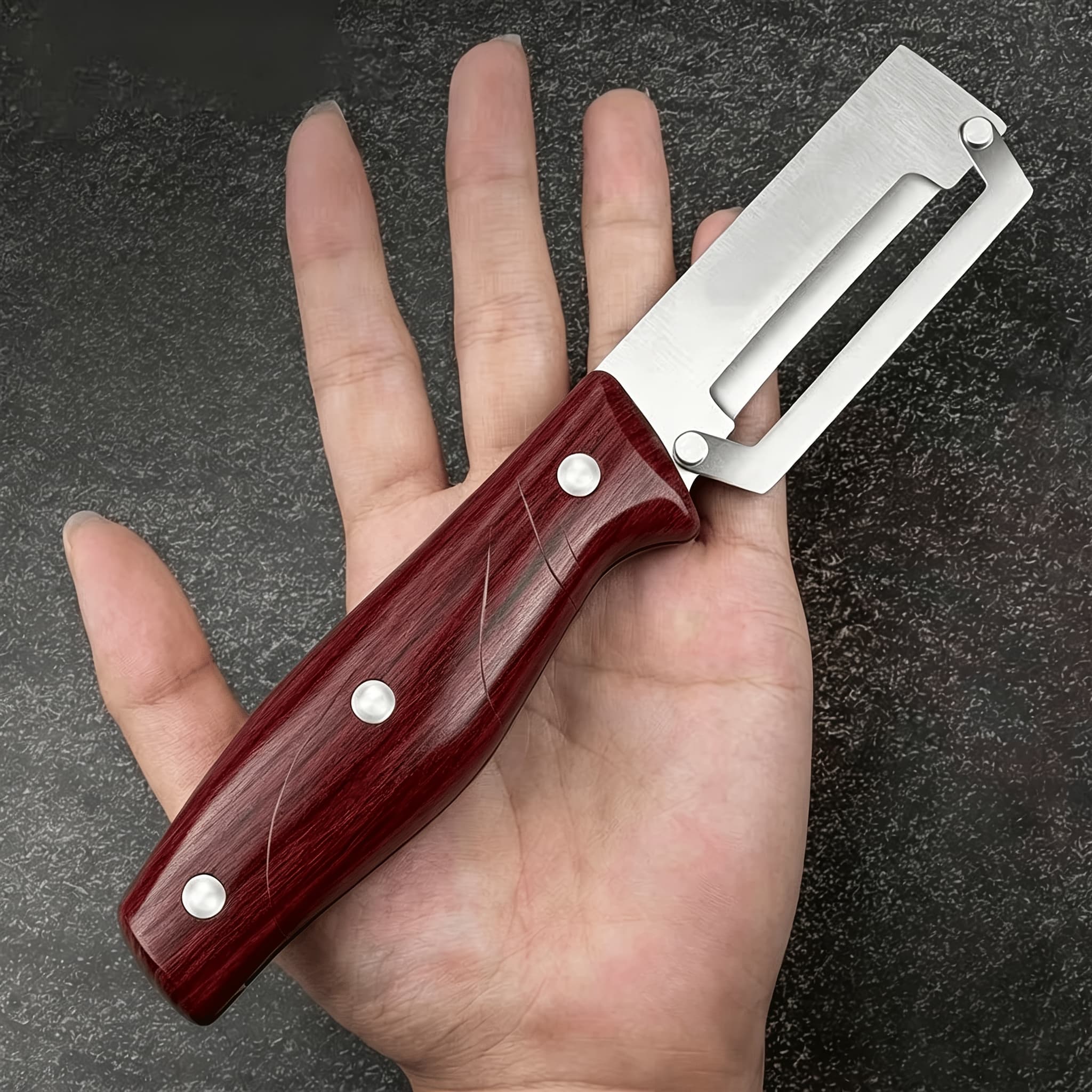 TEMU Heavy-duty Stainless Steel Vegetable Peeler & Slicer - Kitchen Tool With Straight Blade, Ergonomic Non-slip Handle