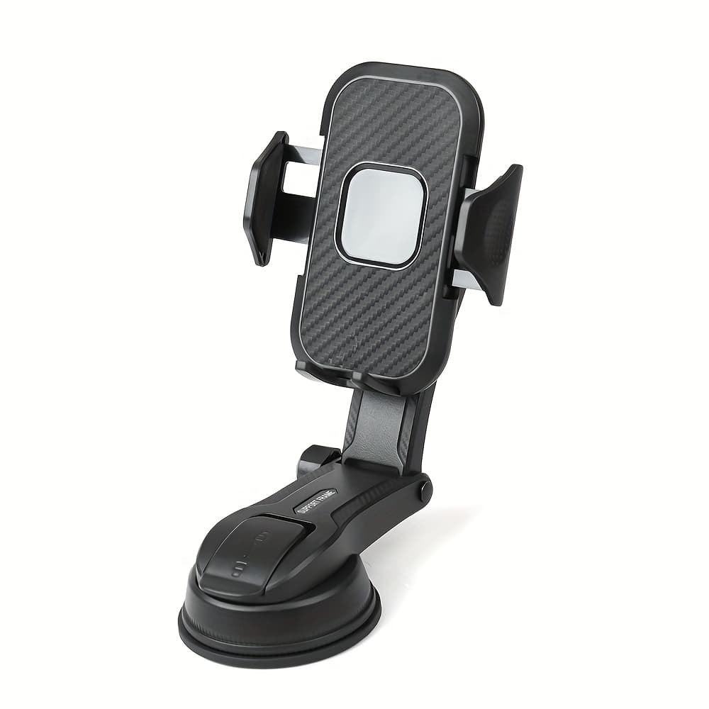 TEMU Upgraded Car Phone Holder - Adjustable Arm With Ergonomic Grip, Strong Suction Cup And Elliptical Design, Compatible With Iphone, , Smartphones, Motors, Fashion Accessories, Texture Anti Slip Pad