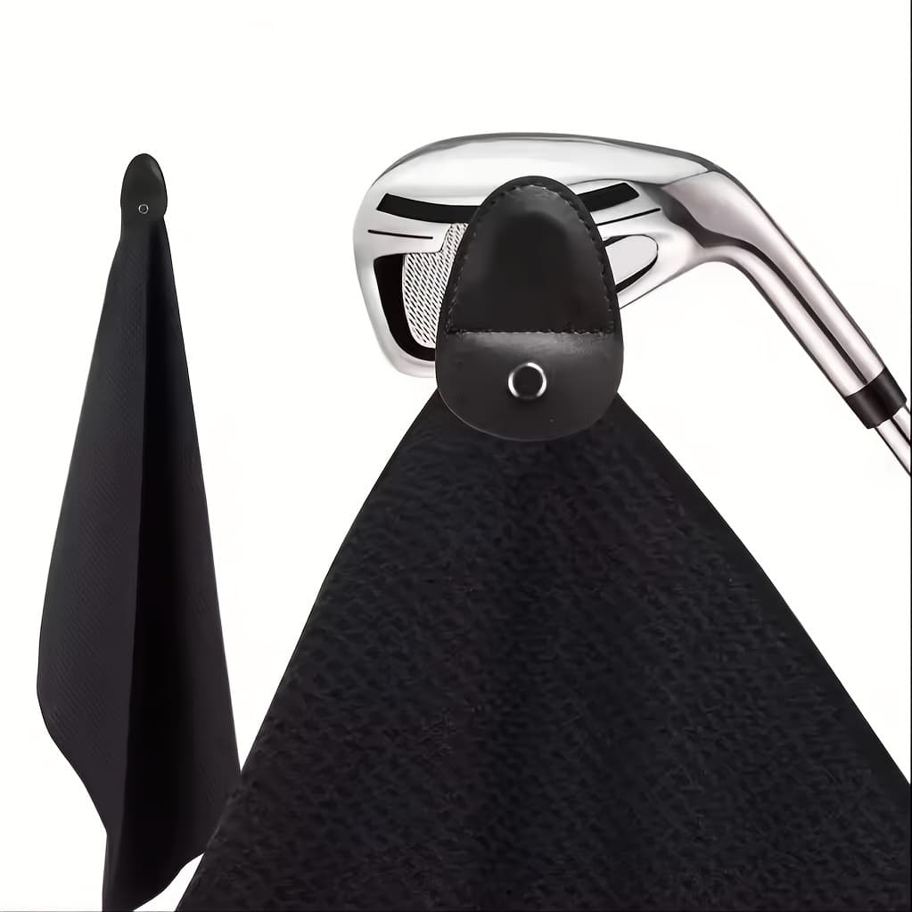 TEMU 1pc Super Absorbent Quick-dry Microfiber Golf Towel With Strong Magnet, Machine Washable, Woven Polyester 80%, Polyamide 20% For Golf Carts And Clubs