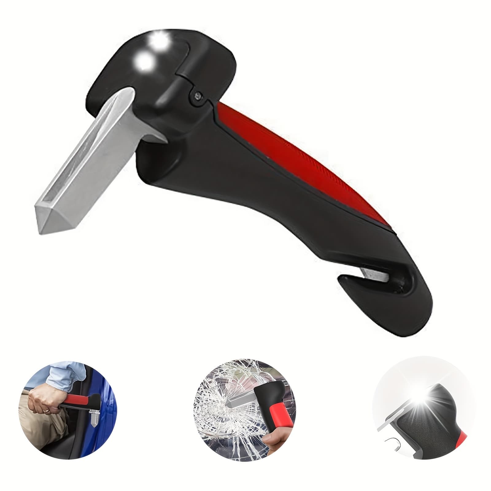 TEMU Vehicle Support Handle For The Elderly And Disabled Portable Vehicle Door Assist Handle With Led Lights, Seat Belt Circuit Breaker And Window Breaker