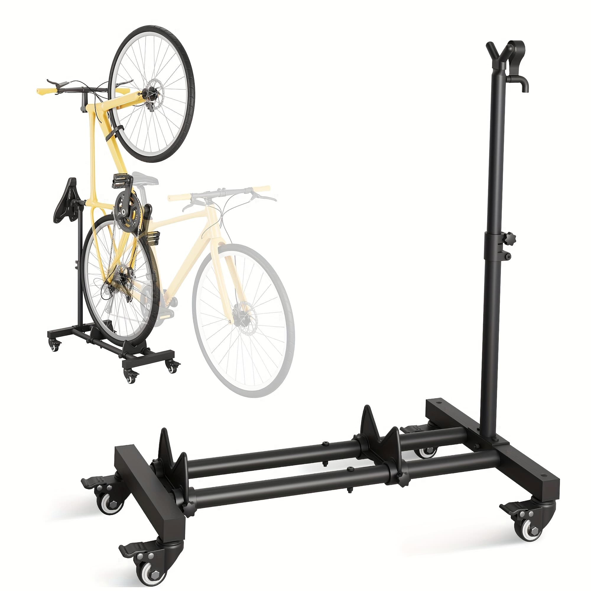 TEMU Vertical Bike Stand, Freestanding Indoor Bike Storage Rack Upright Bicycle Floor Stand Indoor Bike Holder With Adjustable Height For Garage & Apartment - For Wheels Sizes Up To 29"