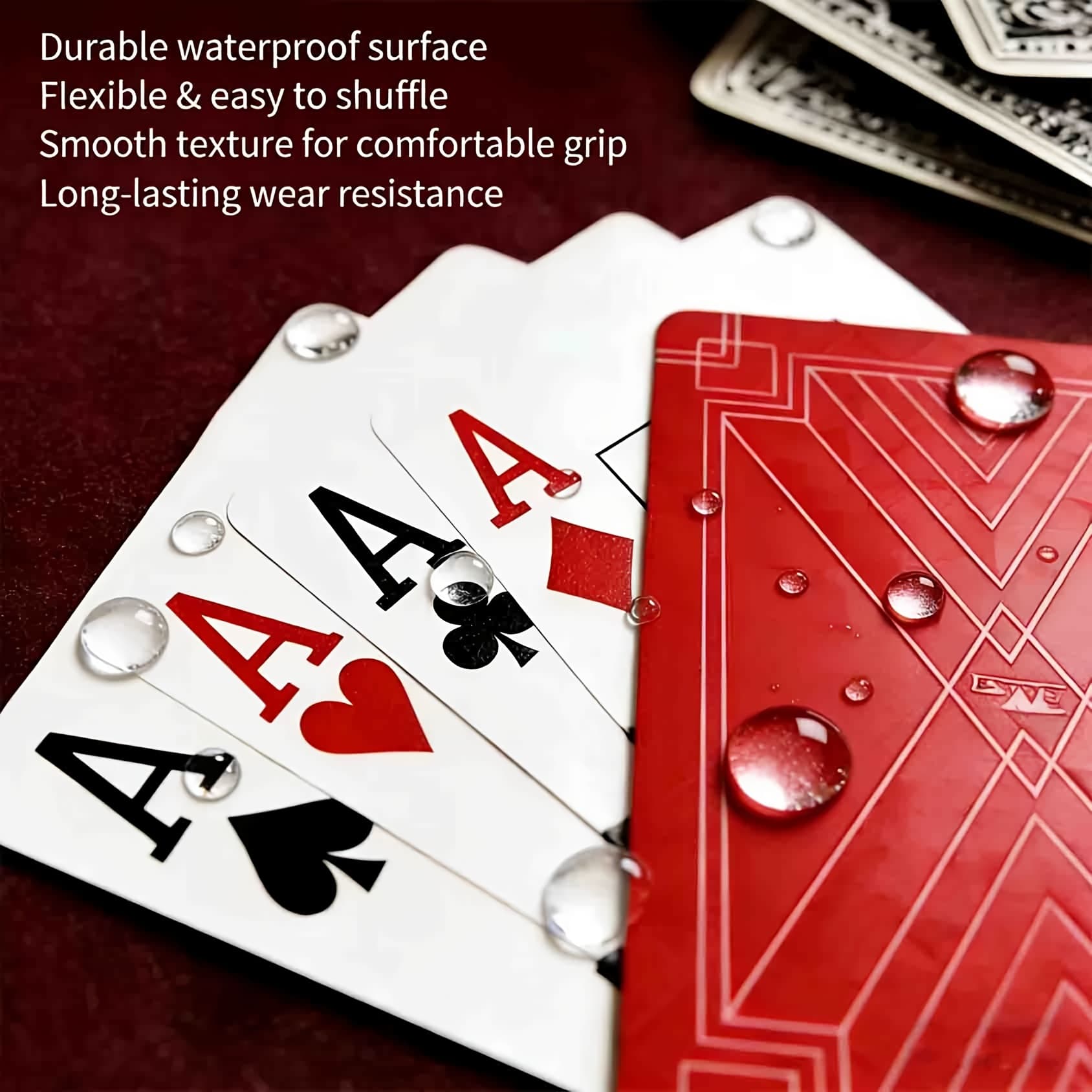 TEMU Red Plastic Cards, Flexible Waterproof Game Cards
