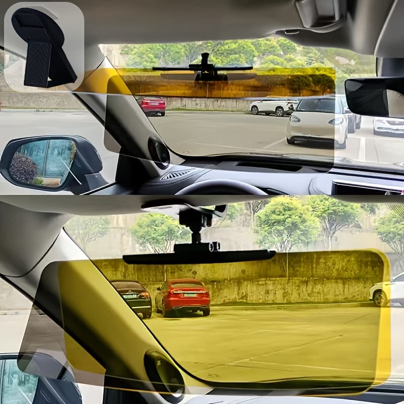 TEMU Car Sun Visor- And High Light Protection, Dual Use, Durable Abs Material, Triangular Design, With Suction Cup, , Day And Night Driving | Triangular Sun Visor | Durable Abs Resin, Car Sun Visor