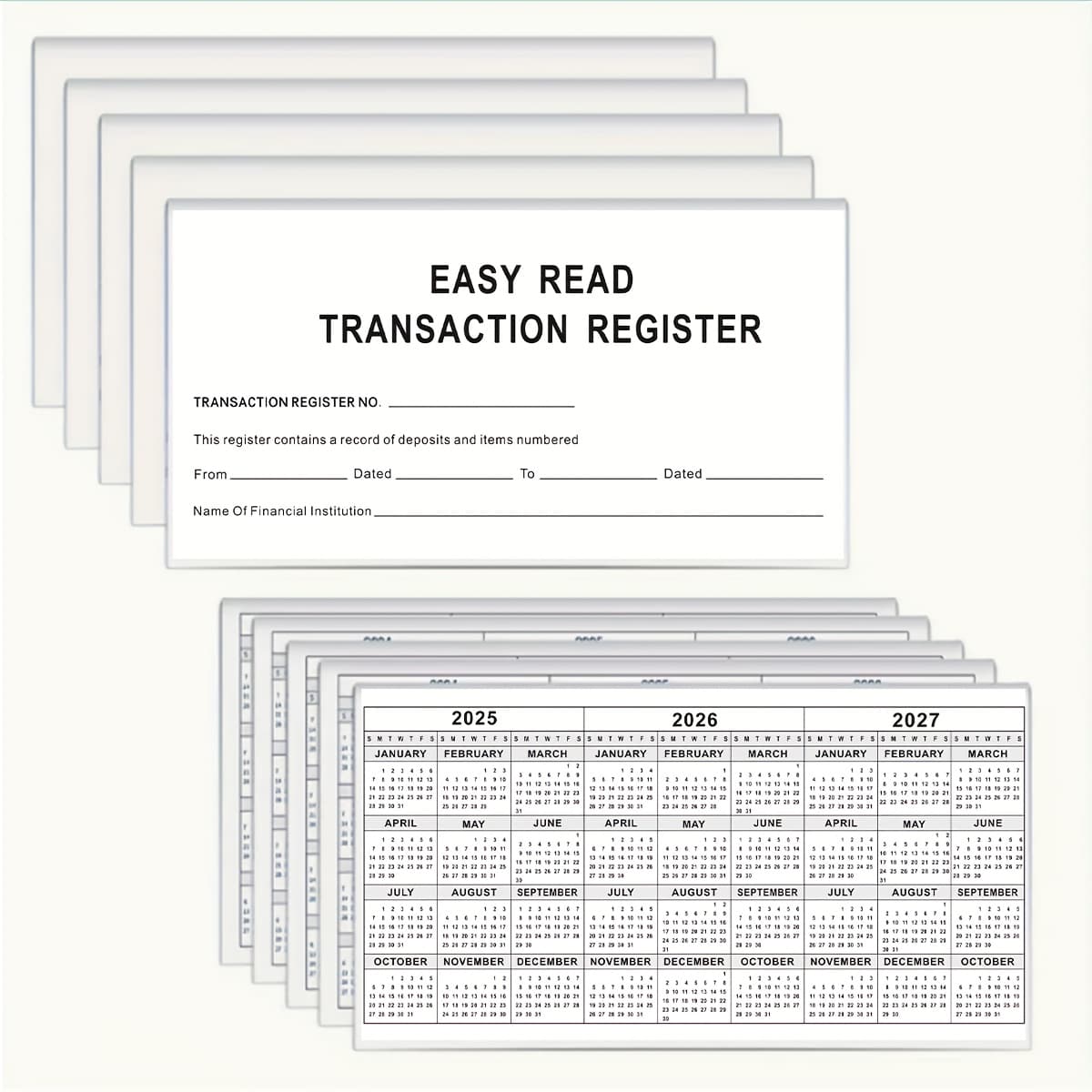 TEMU 5 Books Per Pack, Popular Checkbook, Personal Checkbook, Deposit Credit Bank Account Balance Checkbook, 8 Pages Per Inner Page