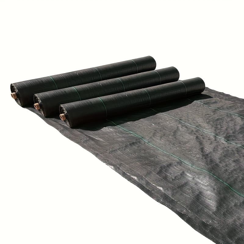 TEMU Heavy Duty Black Plastic Weed Barrier Cloth- Pe Ground Cover Plant For Fruit Trees, Garden Landscape Weed Control Tool, Anti-aging And Breathable Moisture Cover Film (1pc)