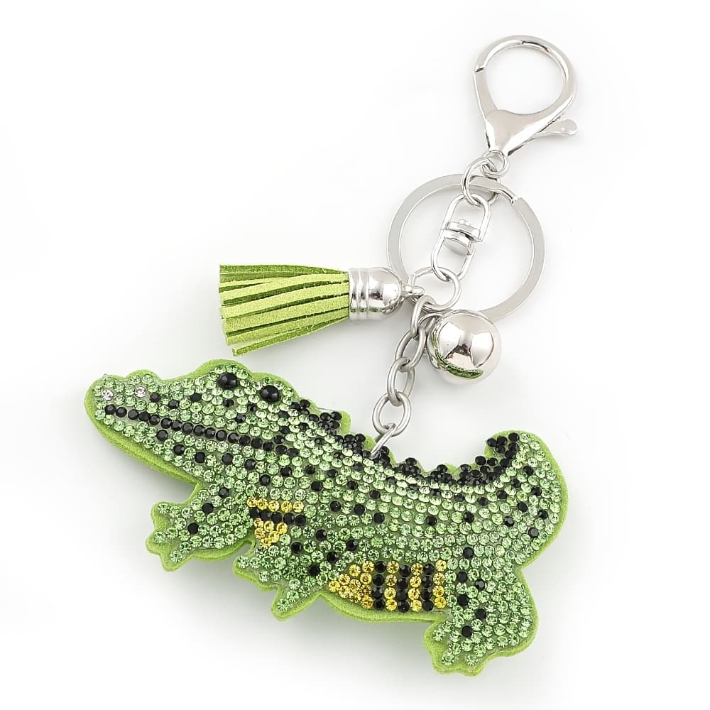 TEMU Cute Green Crocodile Shaped Keychain Alloy Women's Fashionable Bag Keychain Pendant
