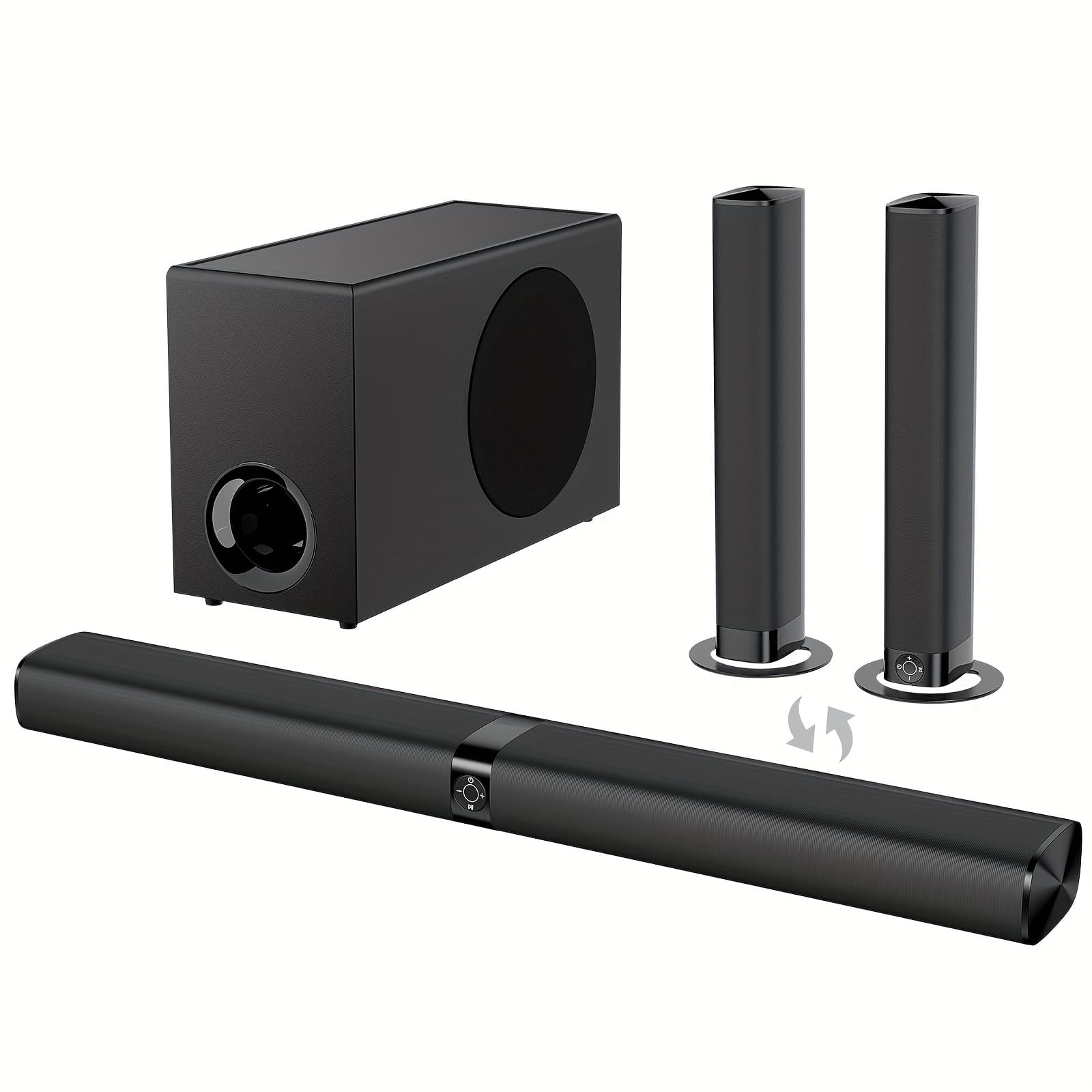 TEMU Sound Bars For Tv, Smart Tv Soundbar Wireless Speaker, Wired & Wireless Sound Bar, Separable Soundbars With Arc/optical/aux Connection 32 Inch, With Infrared Remote Control