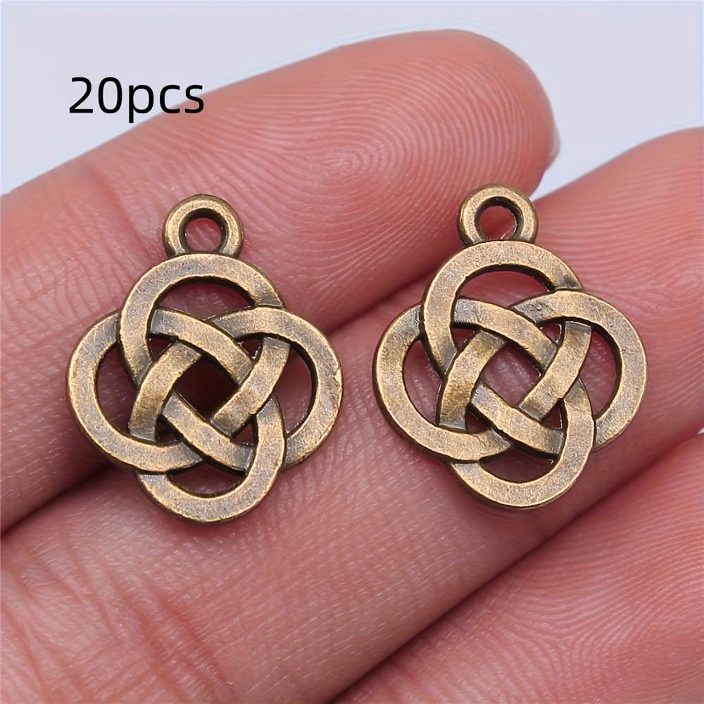 TEMU 20pcs Celtic Knot Charms, Alloy Pendant - For Jewelry Making Necklace Earrings Purse Zipper Pull Additions 18x16mm