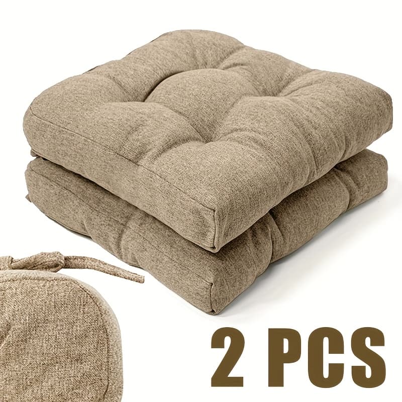 TEMU 2pcs Tufted Seat Cushion, Chair Cushions With Ties, Washable, Non-slip With Ties - Stylish For Home And Office