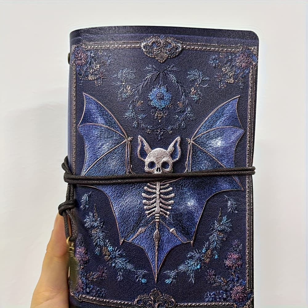 TEMU A6 Journal Great Gift For Junior Employees As A Motivation For Growth With Bat Skeleton On Book Cover Pattern