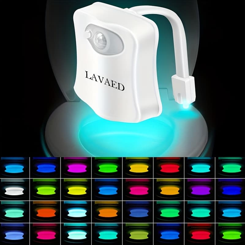 TEMU 1pc/4pcs Of Bathroom Night Lights, Replaceable Led Bathroom Toilet Lights, Motion Sensing Activated Led Bathroom Lights, Suitable For 32-color Night Lights In Bathrooms, Toilets, And Toilets