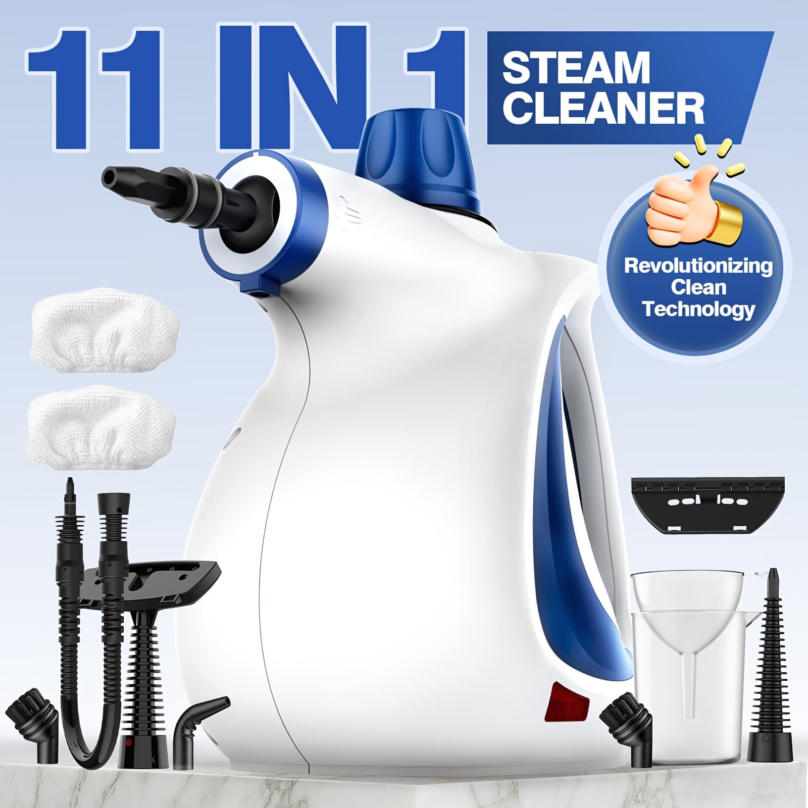 TEMU Multi-surface Natural Steam Cleaner With 10 Accessories: Portable Power For Home